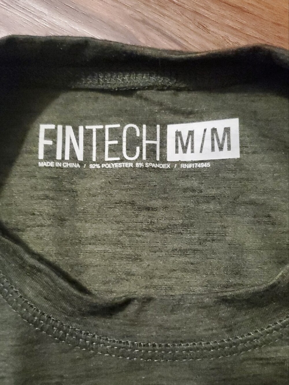 Fintech Men's Long Sleeve Tee in Olive Green - Picture 2 of 8